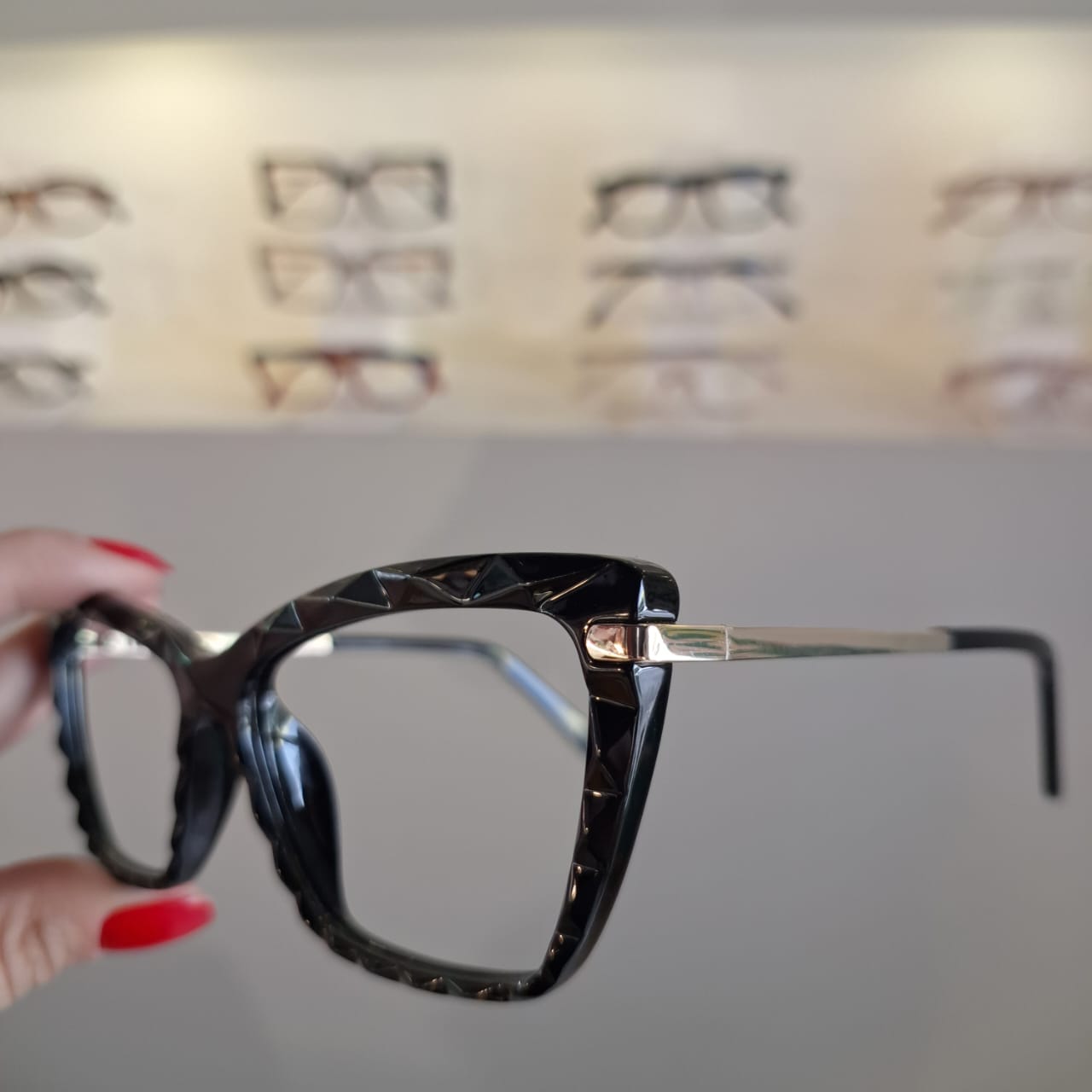 Armação Gatinho Preto 3D Feminina - Monte Seus Óculos - Imagem 2