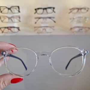 Armação Redonda Transparente Unissex - Monte Seus Óculos