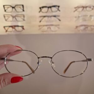 Armação Oval Prata Unissex -Monte Seus Óculos