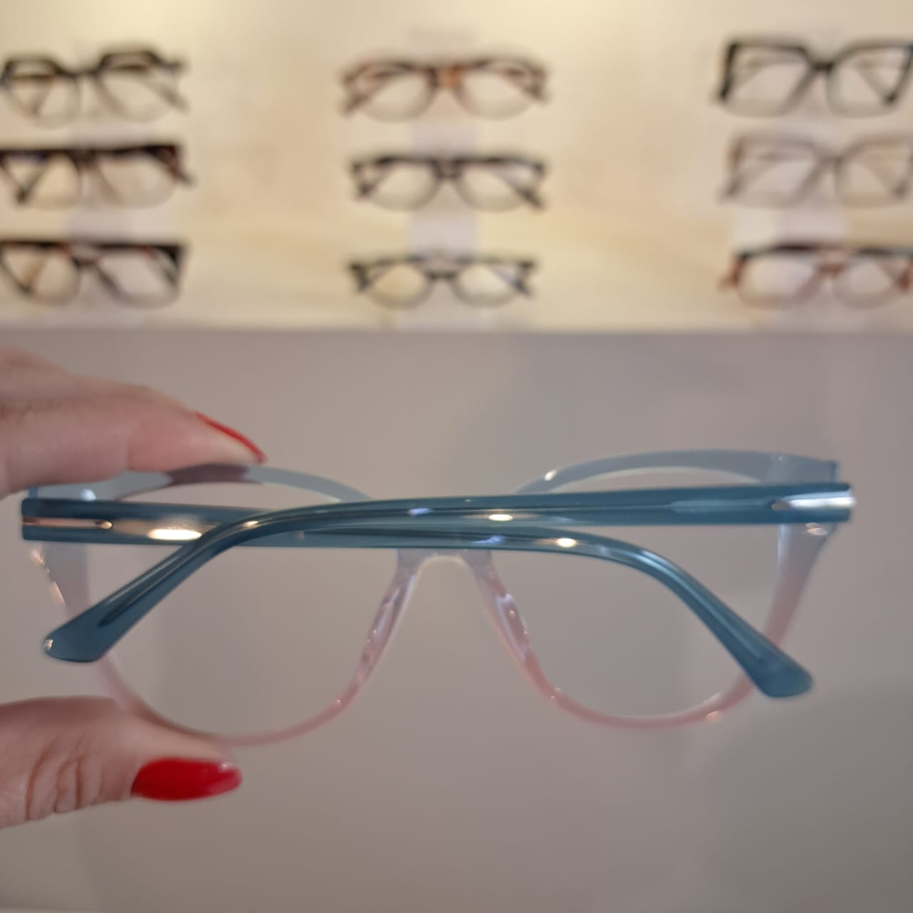 Armação Gatinho Azul / Rosa Femino - Monte Seus Óculos - Imagem 2