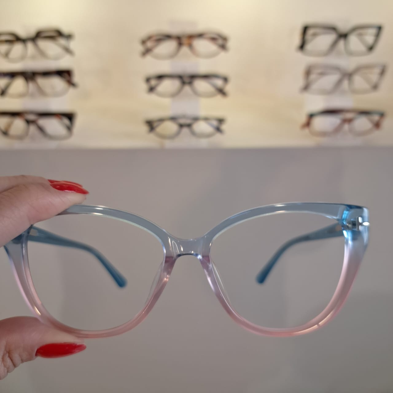 Armação Gatinho Azul / Rosa Femino - Monte Seus Óculos