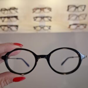 Armação Oval Preto Unissex - Monte Seus Óculos