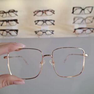 Armação Quadrado Dourado Feminino - Monte Seus Óculos 5913