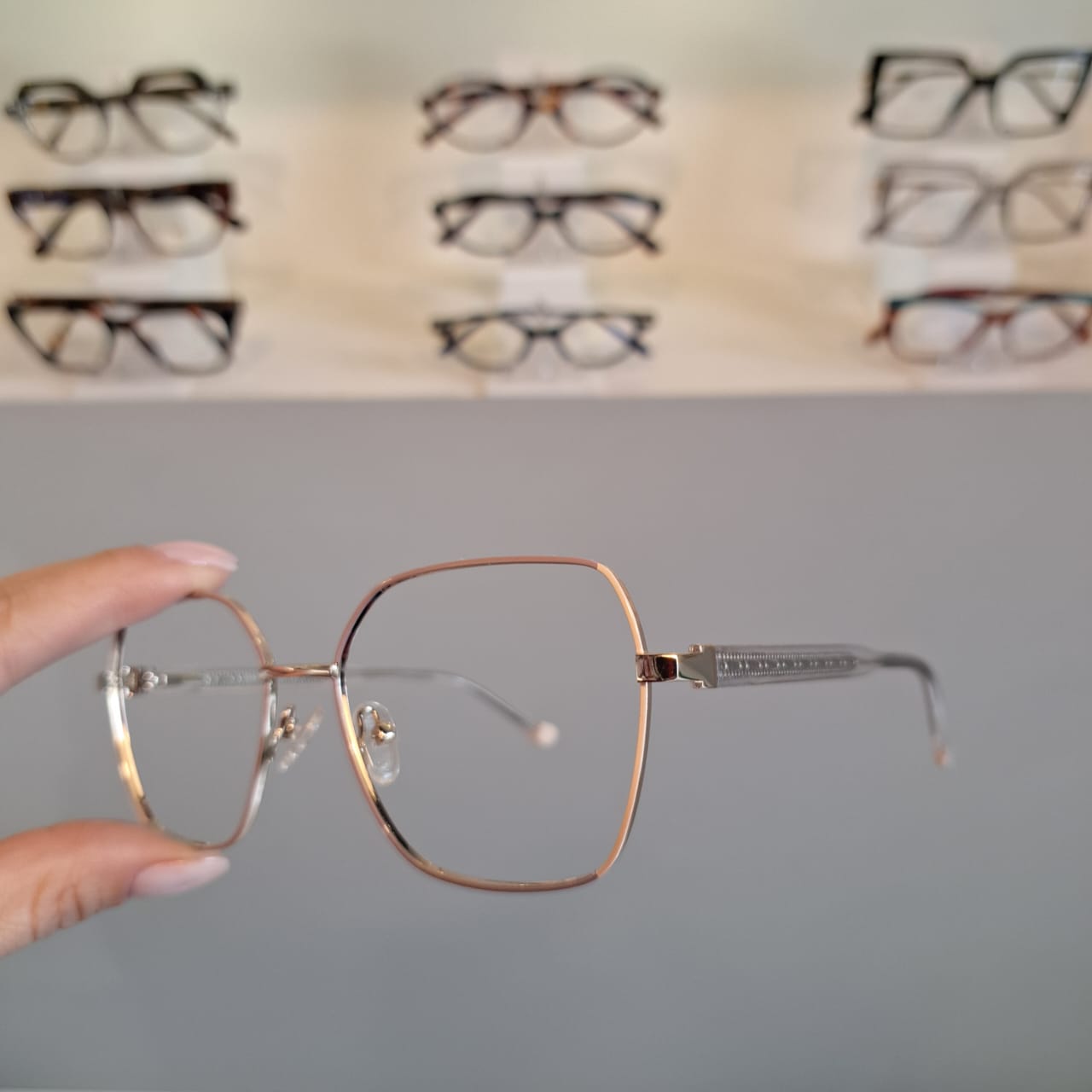 Armação Sextavado Lilás / Nude / Dourado Feminino 60010 - Imagem 3