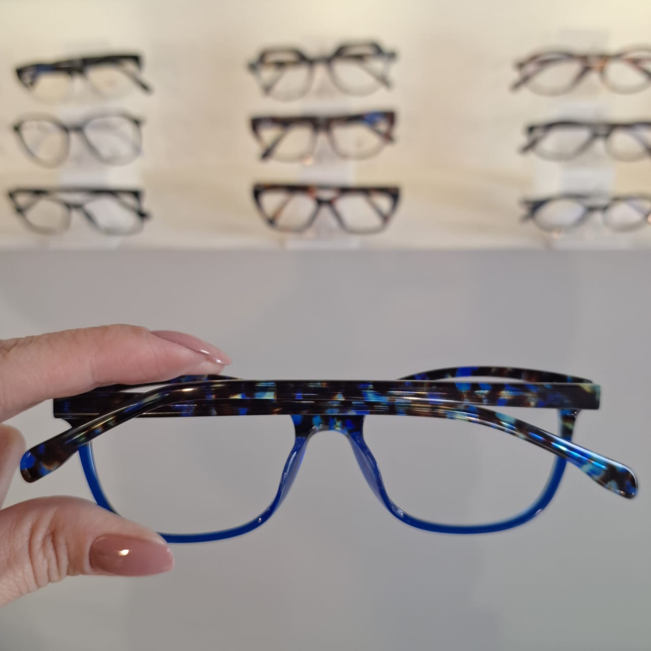 Armação Retangular Azul / Preto Feminino - Monte Seus Óculos - Imagem 2