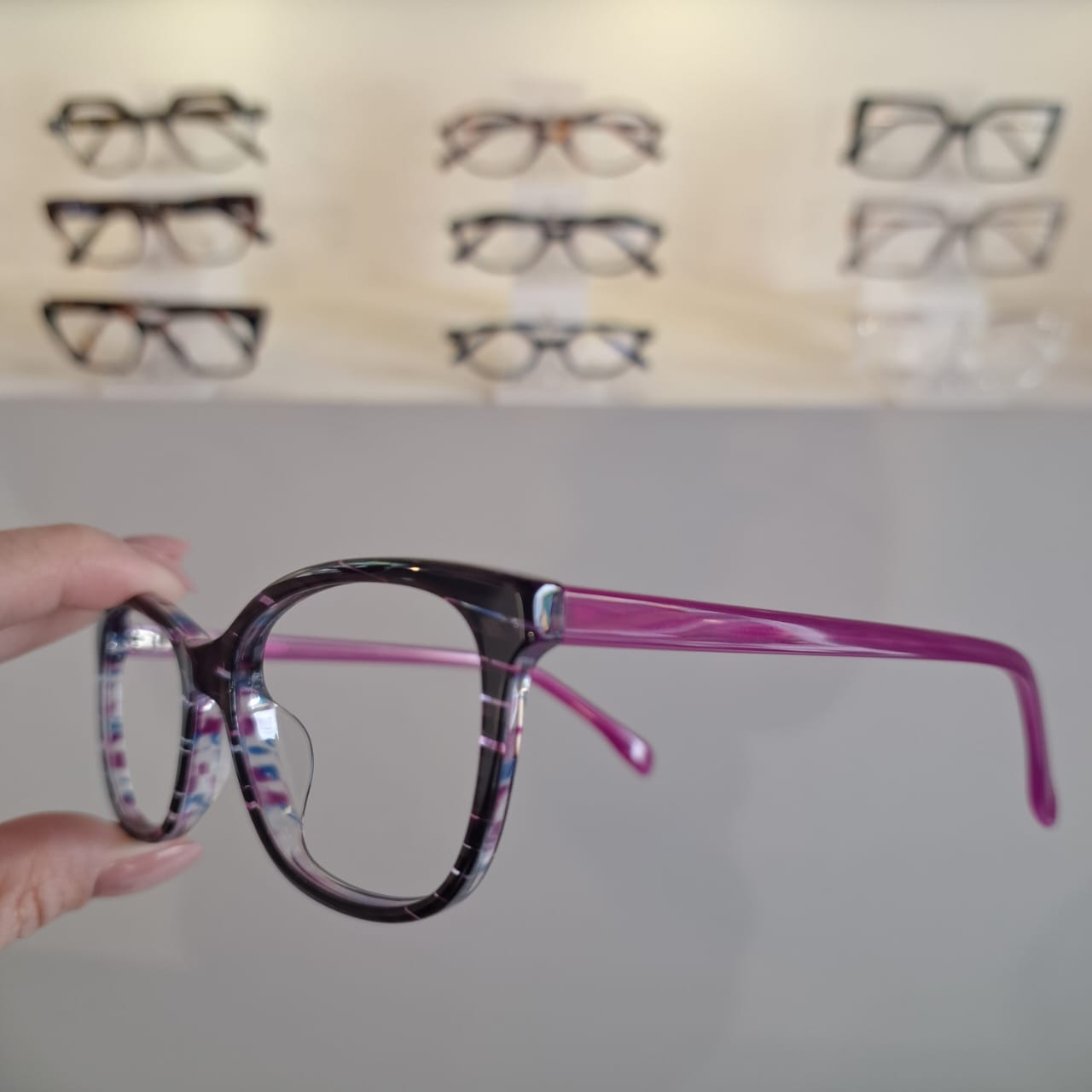 Armação Retangular Pink / Preto feminino - Monte Seus Óculos - Imagem 3