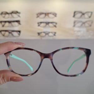 Armação Retangular Marrom / Verde Feminino - Monte Seus Óculos