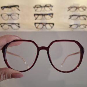 Armação Sextavado Vinho Feminino - Monte Seus Óculos