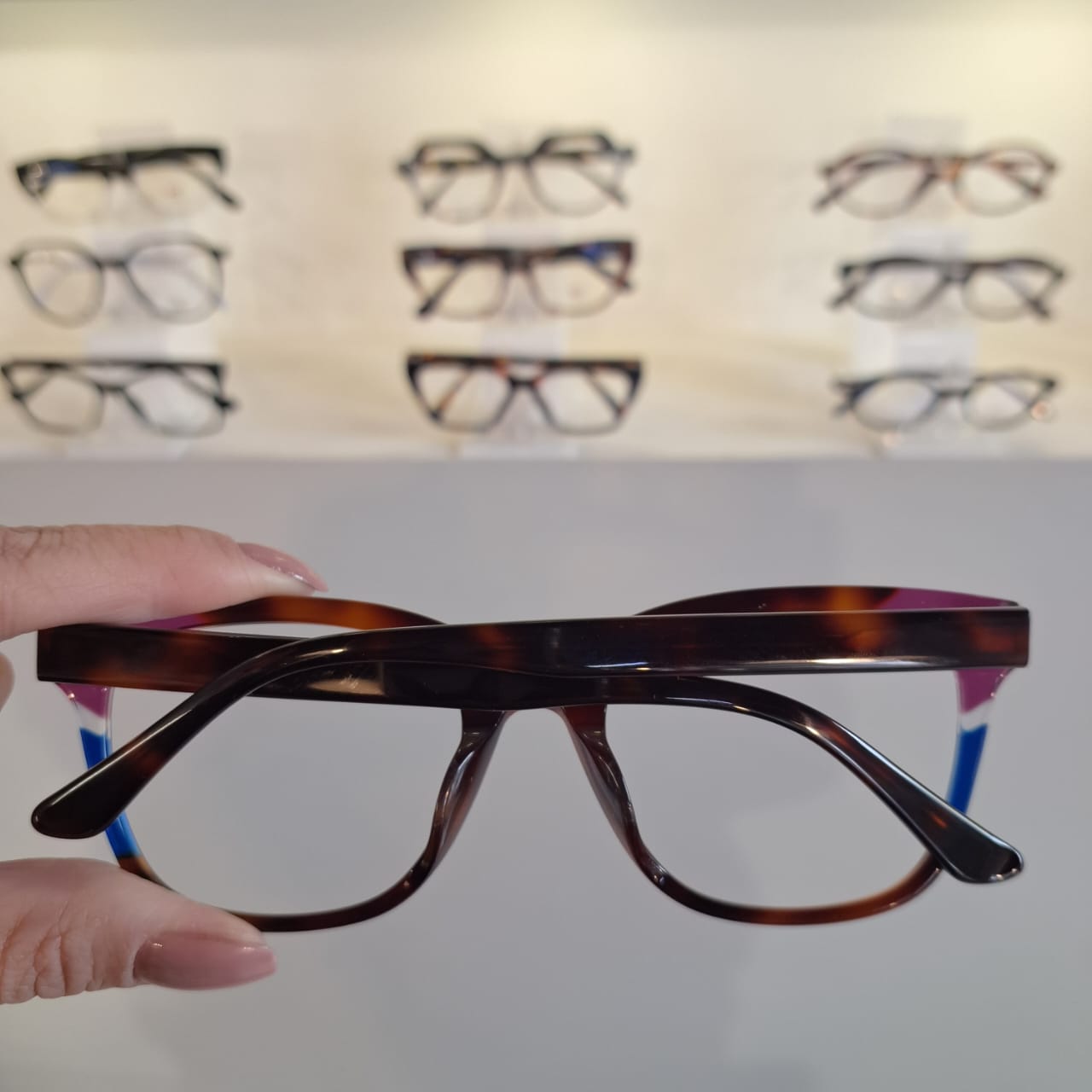 Armação Quadrado Demir / Roxo / Azul Feminino - Monte Seus Óculos - Imagem 2