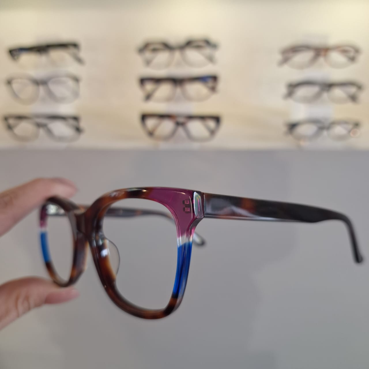 Armação Quadrado Demir / Roxo / Azul Feminino - Monte Seus Óculos - Imagem 3