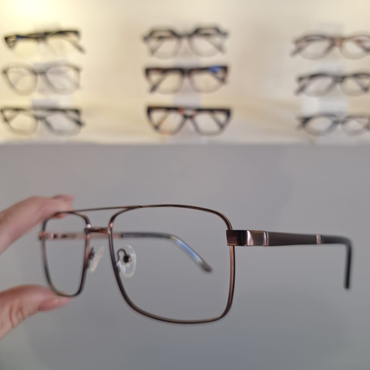 Armação Retangular Marrom Masculino - Monte Seus Óculos - Imagem 3