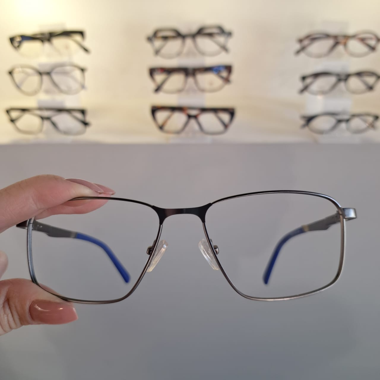 Armação Retangular Grafite Masculino - Monte Seus Óculos