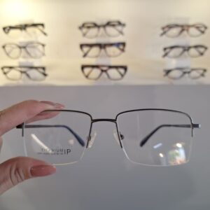 Armação Retangular Grafite Masculino - Monte Seus Óculos