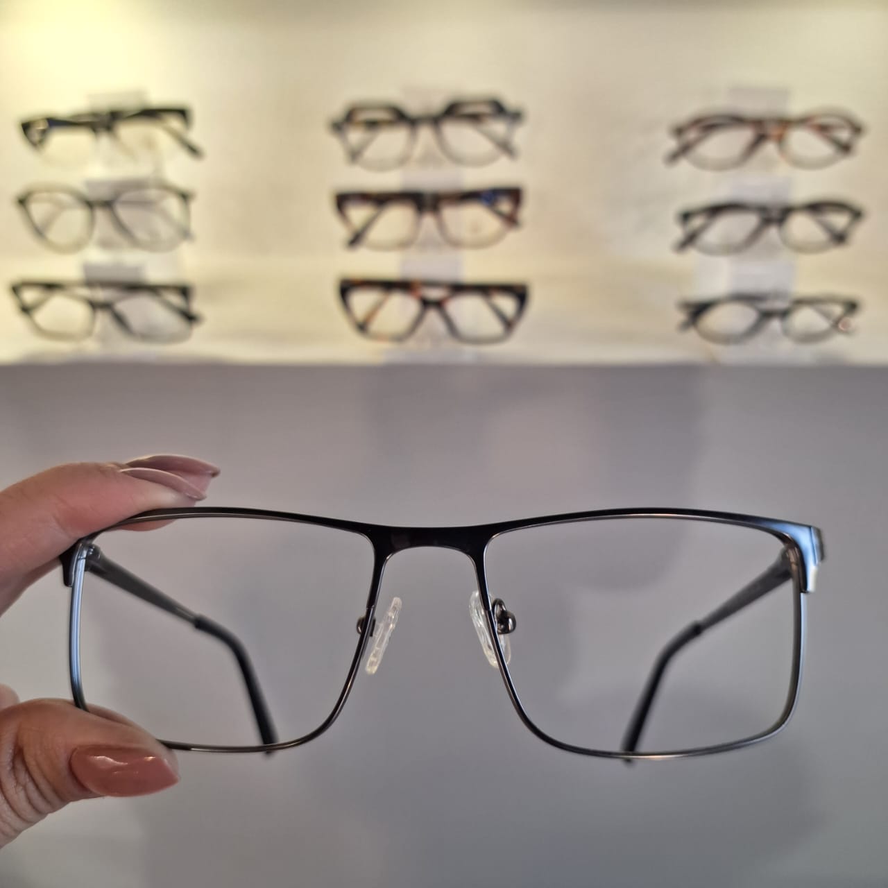 Armação Retangular Grafite Masculino - Monte Seus Óculos