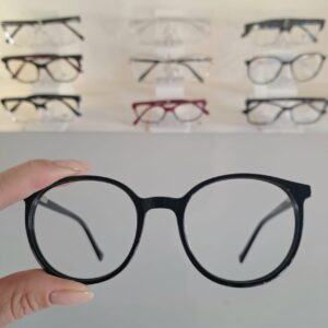 Armação Oval Preto Unissex - Monte Seus Óculos