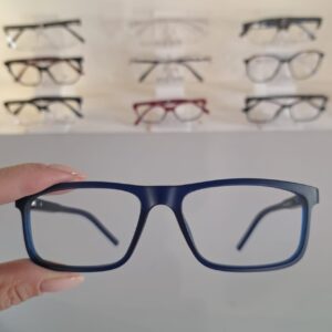 Armação Retangular Azul Masculino - Monte Seus Óculos