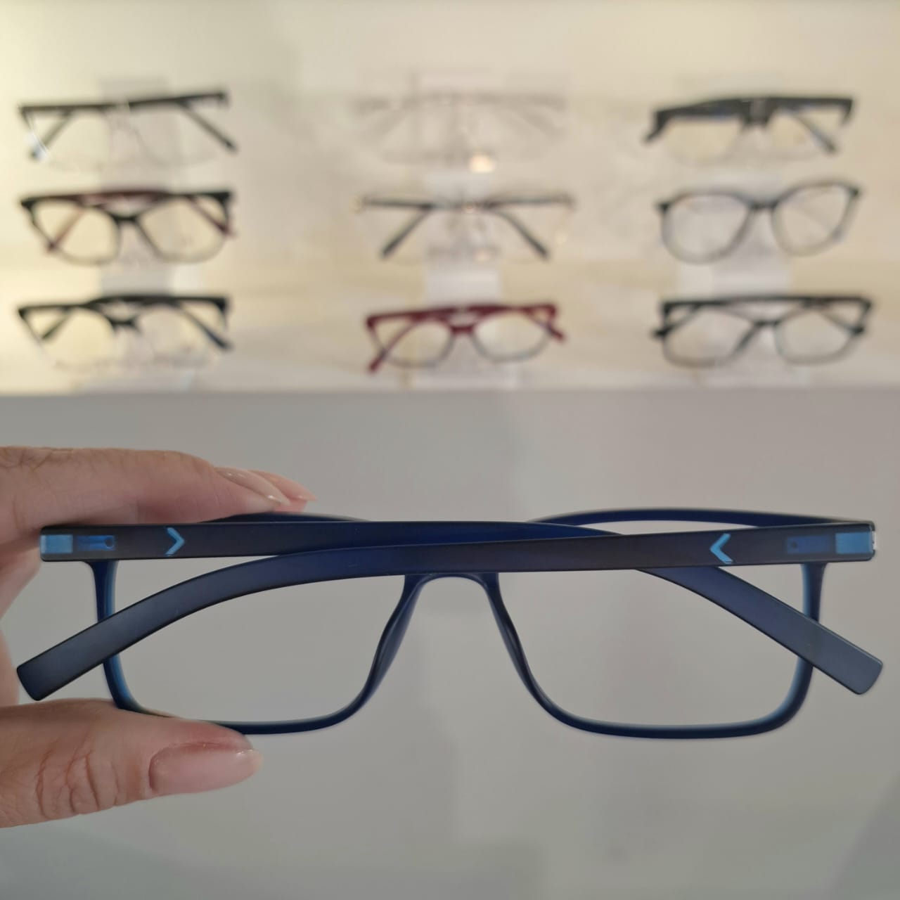 Armação Retangular Azul Masculino - Monte Seus Óculos - Imagem 2