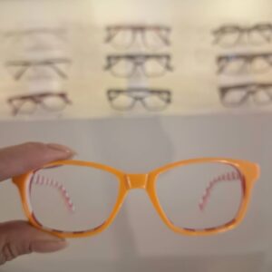 Armação Infantil Retangular Laranja Feminino - Monte Seus Óculos