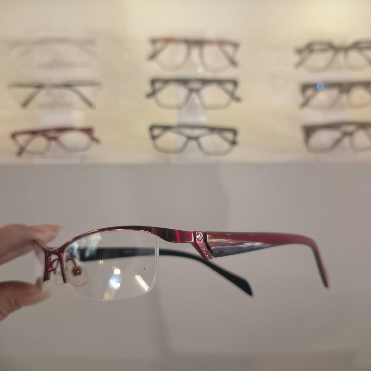 Armação Infantil Retangular Vinho Feminina - Monte Seus Óculos - Imagem 2