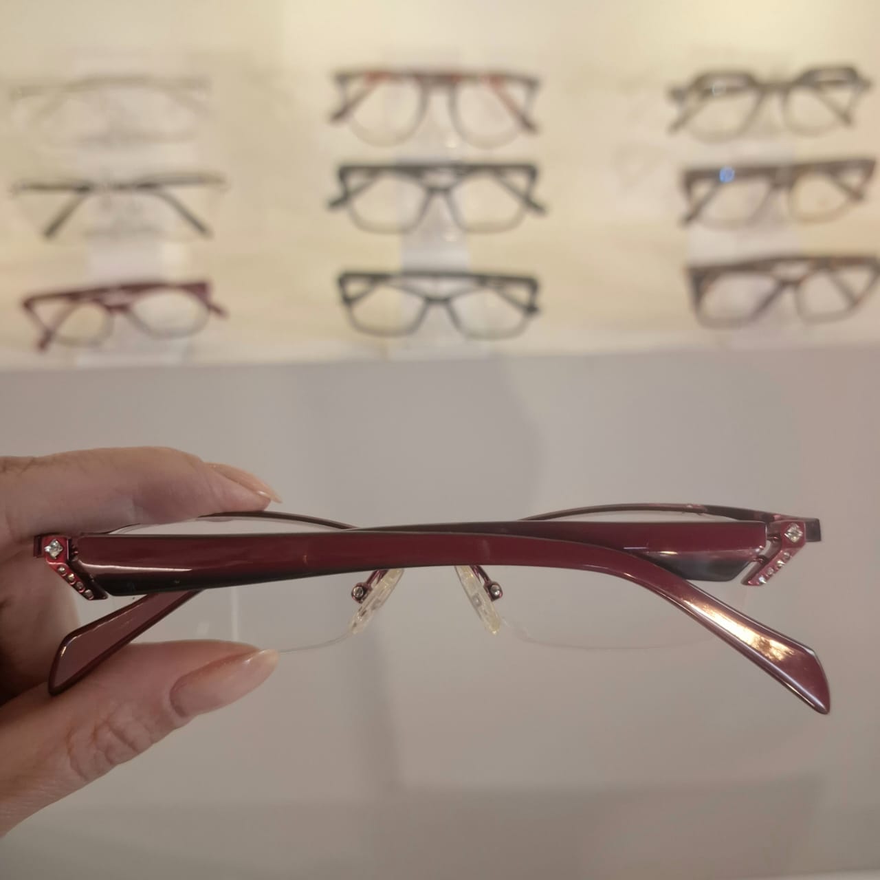 Armação Infantil Retangular Vinho Feminina - Monte Seus Óculos - Imagem 3
