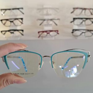 Armação Quadrado Azul Feminino - Monte Seus Óculos