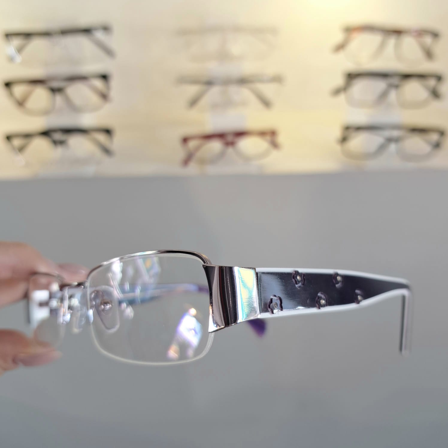 Armação Retangular Grafite / Roxo Feminino - Monte Seus Óculos - Imagem 3