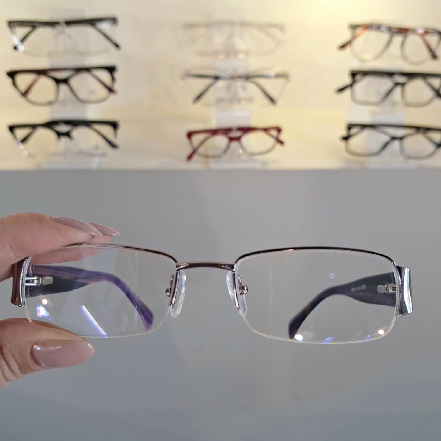 Armação Retangular Grafite / Roxo Feminino - Monte Seus Óculos