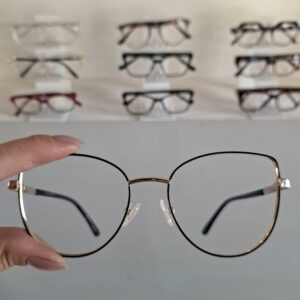 Armação Gatinho Preto / Dourado - Monte Seus Óculos