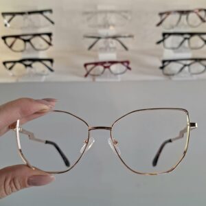 Armação Gatinho Dourado Feminino - Monte Seus Óculos