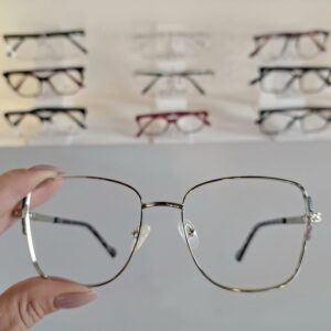 Armação Quadrado Prata Feminino - Monte Seus Óculos