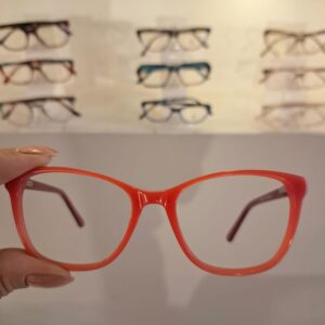 Armação Quadrado Coral Feminino - Monte Seus Óculos