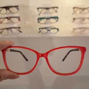 Armação Quadrado Vermelho Feminino - Monte Seus Óculos