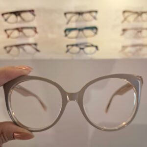 Armação Oval Bege Feminino - Monte Seus Óculos