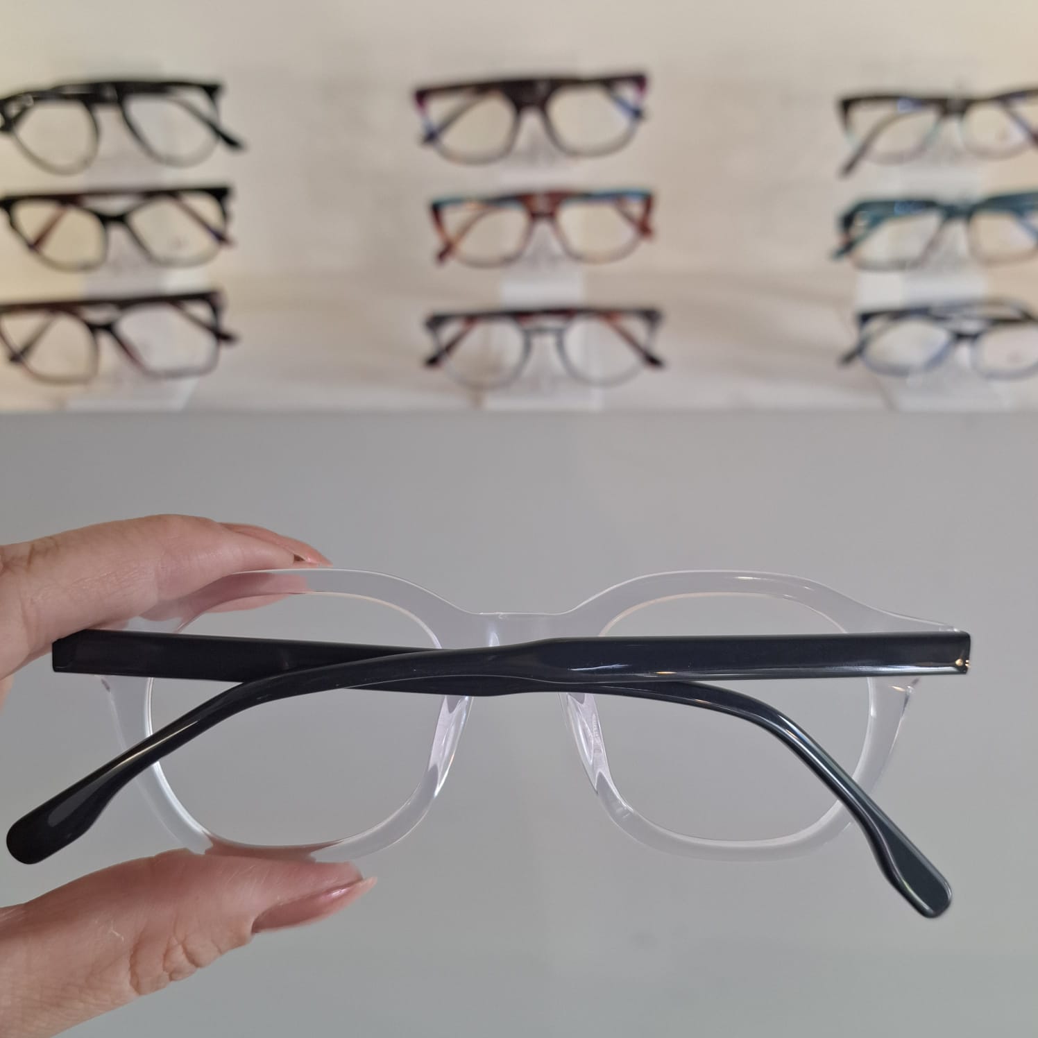 Armação Sextavado Transparente Unisex - Monte Seus Óculos - Imagem 2