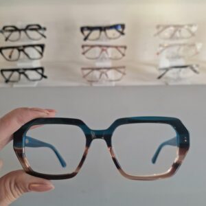 Óculos Retangular Acetato Feminino 622 Azul/Marrom