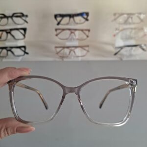 Óculos Gatinho Acetato feminino 68762 fumê transparente