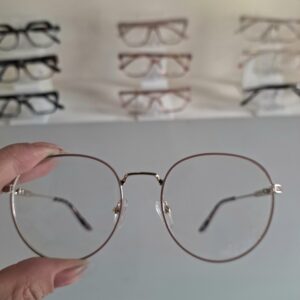 Óculos Oval Metal Feminino 61019 Preto/Prata