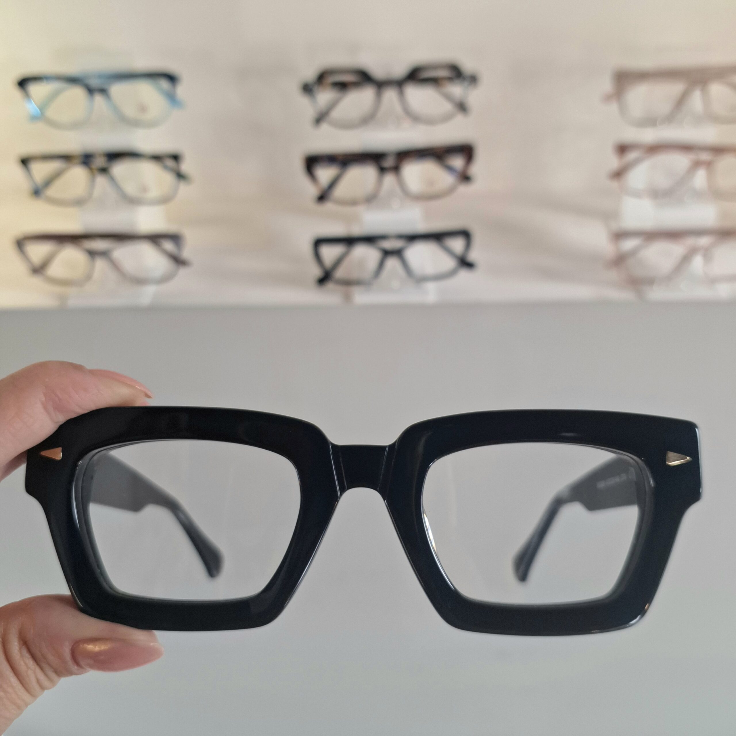 Óculos Retangular Acetato Feminino 882289 Preto