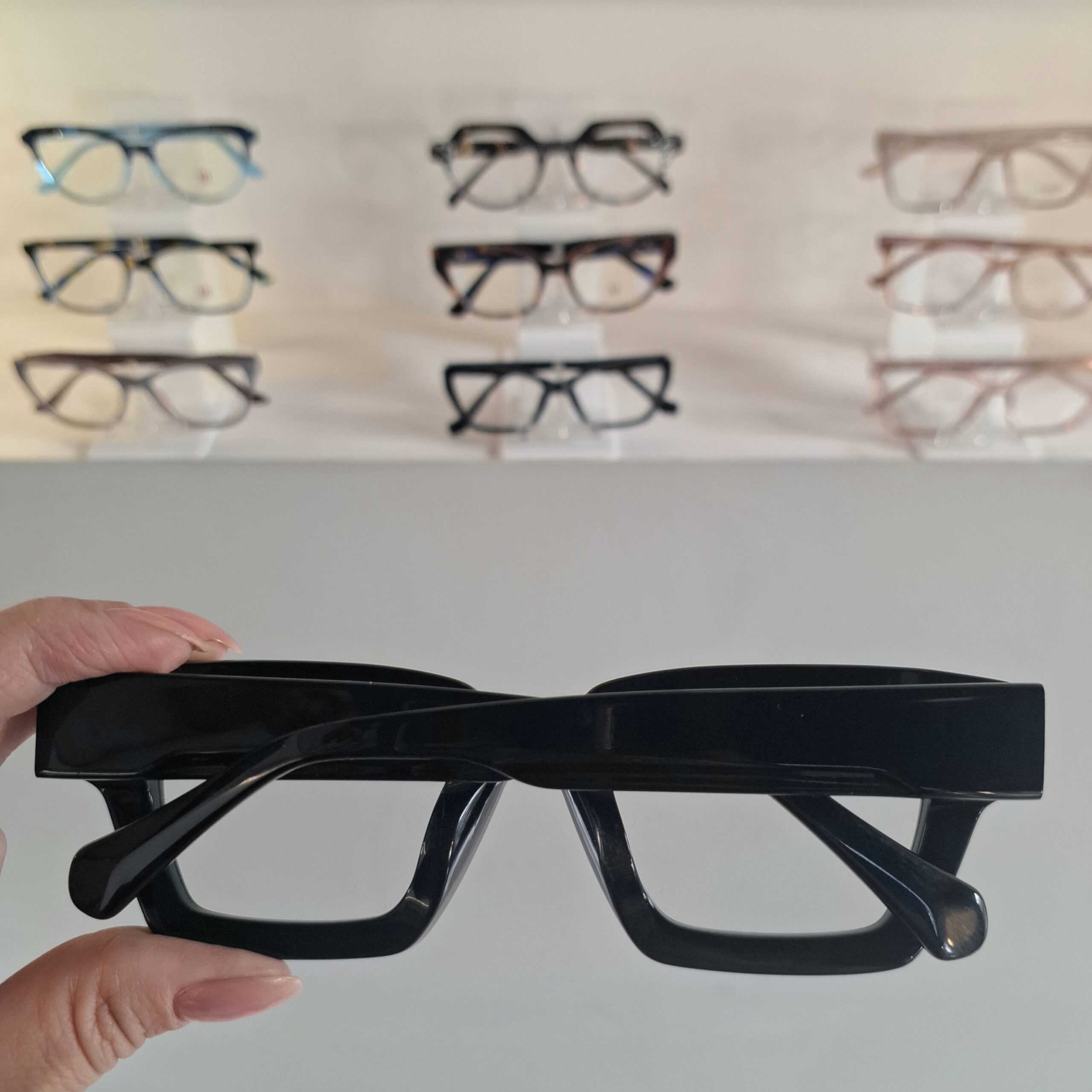 Óculos Retangular Acetato Feminino 882289 Preto - Imagem 3